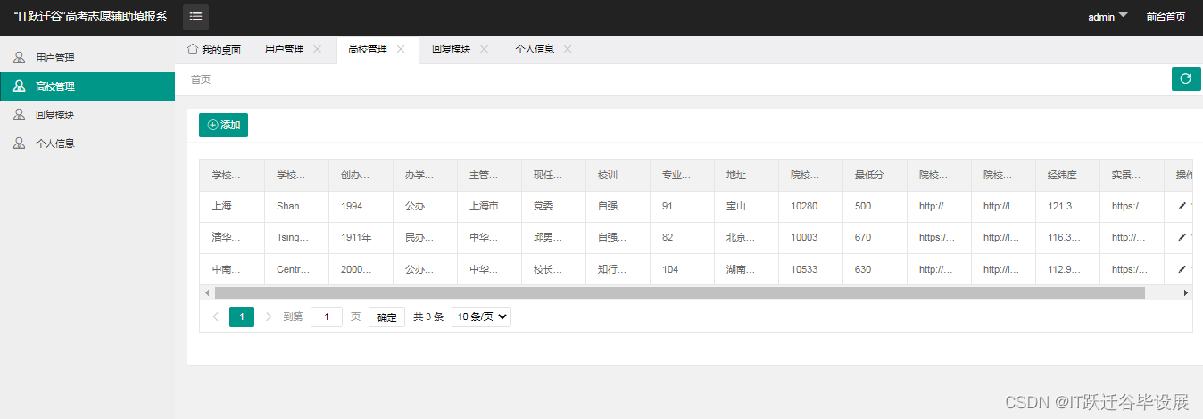管理员—高校管理