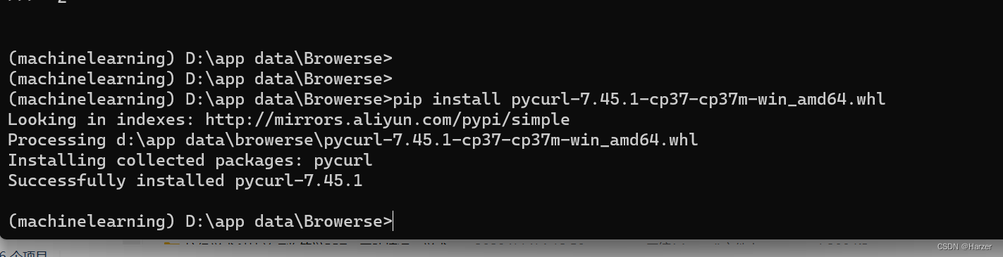 pycurl＞=7.43.0.5机器学习环境配置问题