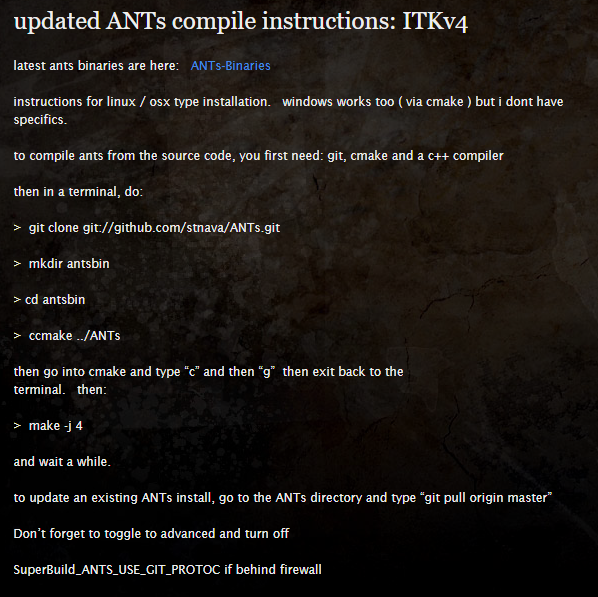 ANTs提供的安装步骤