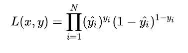 [External link image transfer failed, the source site may have anti-leech mechanism, it is recommended to save the image and upload it directly (img-qTuHR9jD-1629389073475) (https://www.zhihu.com/equation?tex=L%28x%2C +y%29%3D%5Cprod_%7Bi%3D1%7D%5EN%28%5Chat%7By_i%7D%29%5E%7By_i%7D+%281-%5Chat%7By_i%7D%29%5E%7B1-y_i% 7D+%5C%5C)]