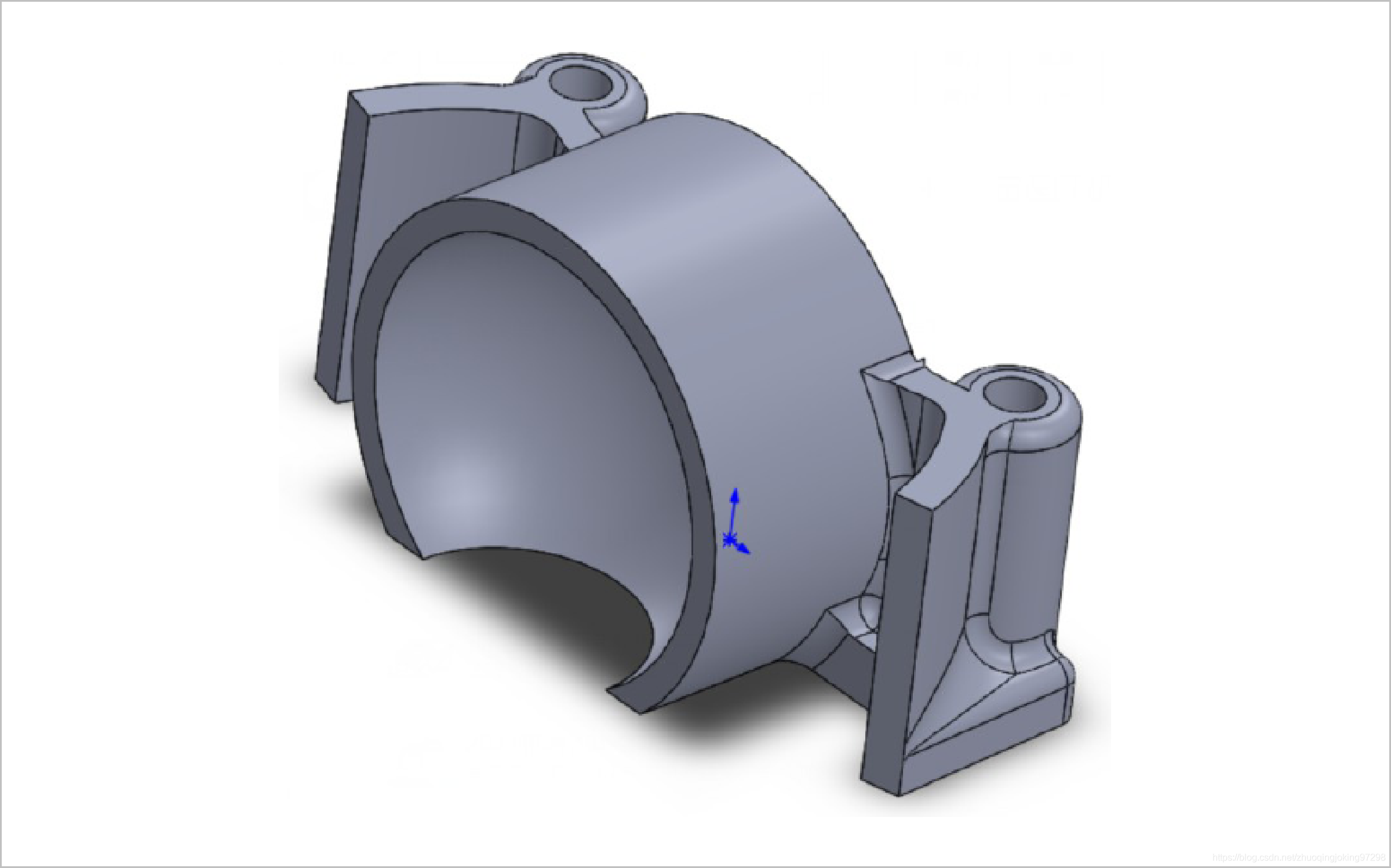 ▲ 图1.10 使用SolidWorks建模的三轮F车的送球座