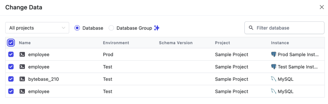 Bytebase 2.9.1 - 将多个变更编排在一个变更列表中，并在一个工单里进行发布或导出