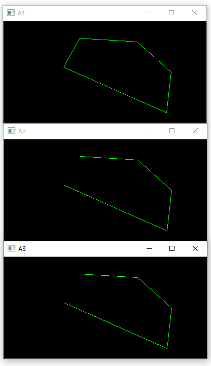 使用OpenCV的函数polylines()绘制多条相连的线段和多边形；使用函数fillPoly()绘制带填充效果的多边形