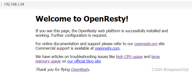 OpenResty成功启动了