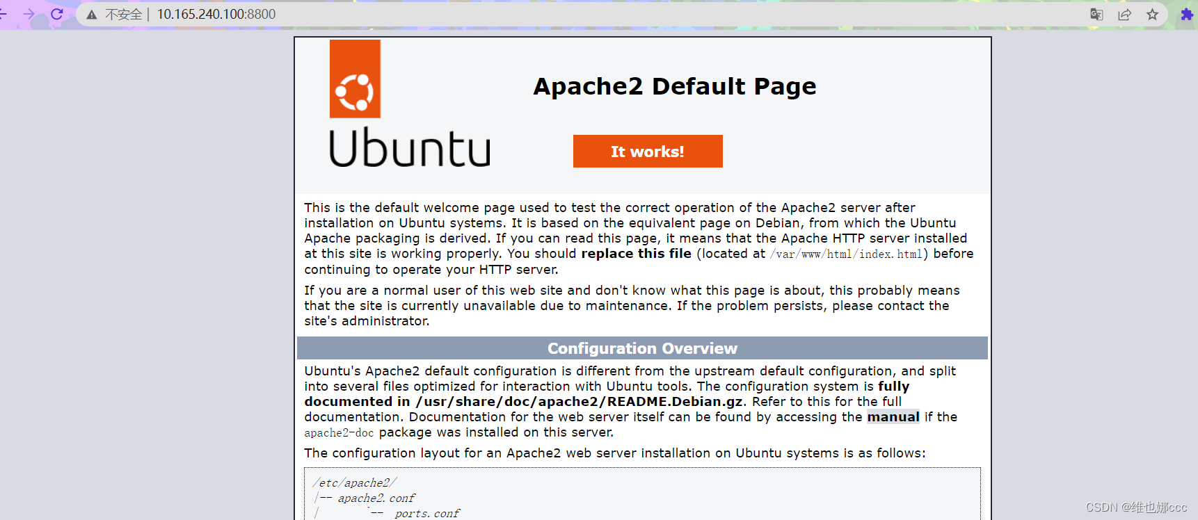 Ubuntu上apache2多端口配置虚拟主机_ubuntu Apache2 Ip+端口号访问-CSDN博客