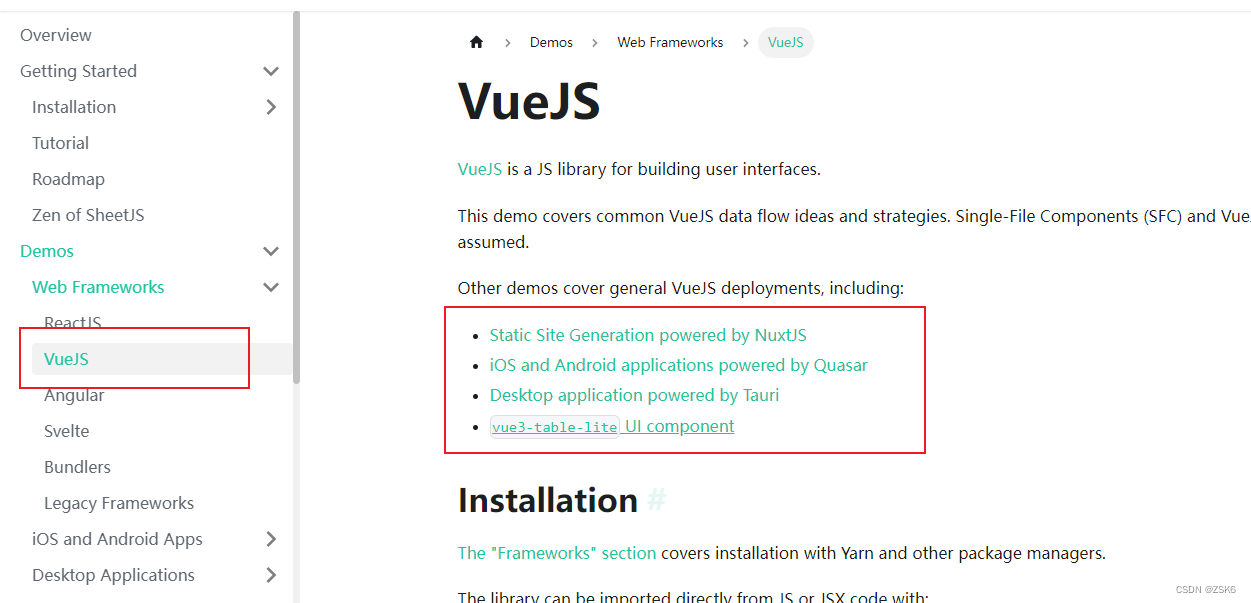 Vuejs uses sheetjs