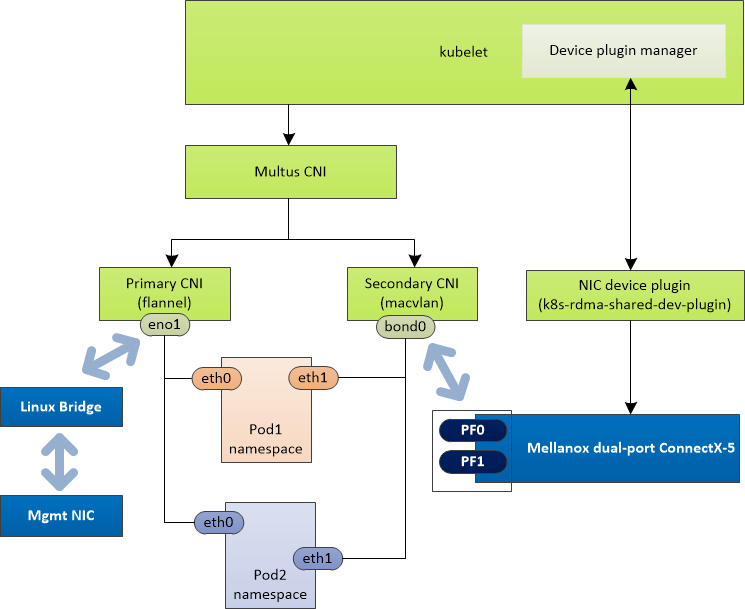 pod with multi-networking interfaces