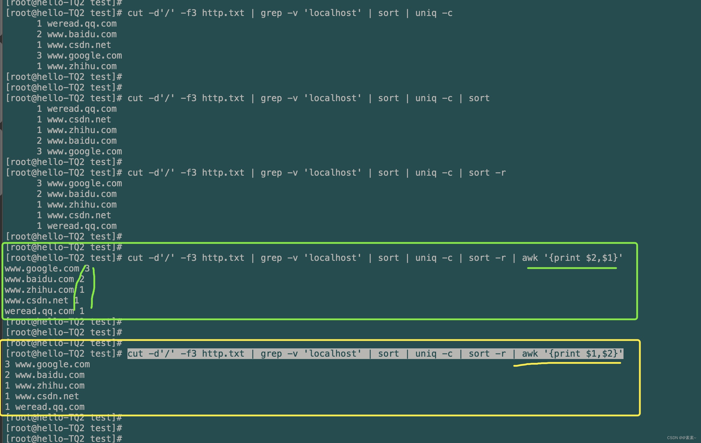 linux常用命令介绍 05 篇——实际应用篇（用 cut、uniq等统计文档里每个关键词出现的次数）