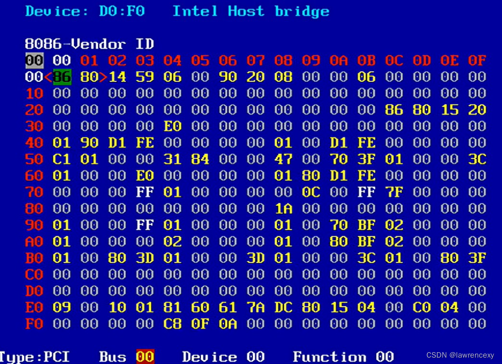 查看PCI设备的Bus