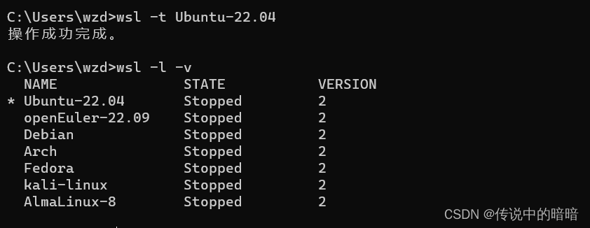 wsl 命令详解