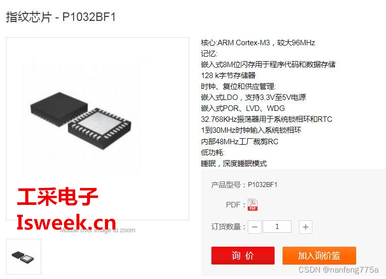 Fingerprint chip - P1032BF1