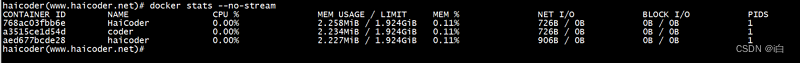 【自学Docker】Docker stats命令