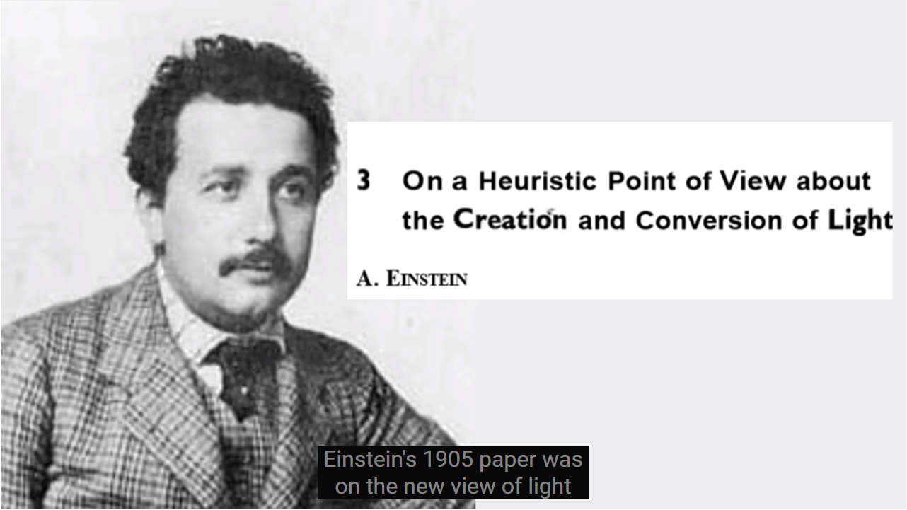 ▲ 图1.3.19 爱因斯坦关于光的新的观点
