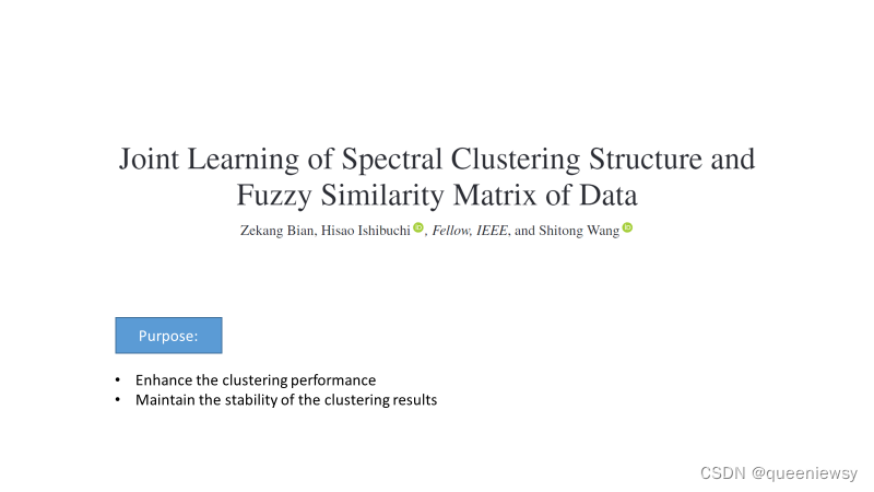JOINT LEARNING OF SPECTRAL CLUSTERING AND FUZZY SIMILARITY MATRIX