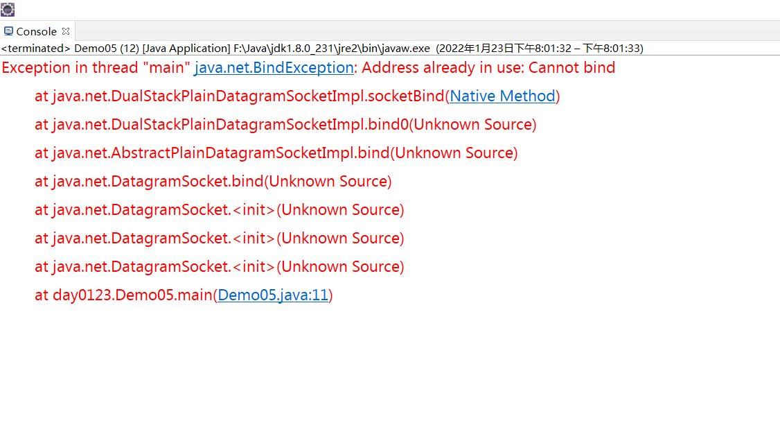 Exception In Thread “main“ Java.net.BindException: Address Already In ...