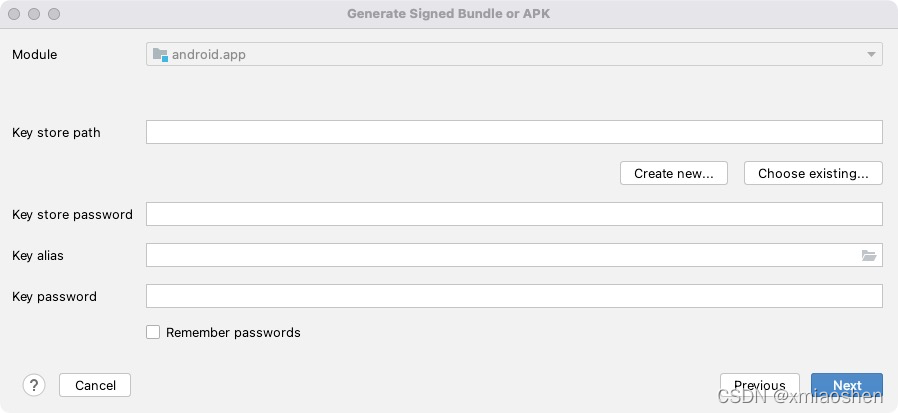 Generate Signed Bundle or Apk