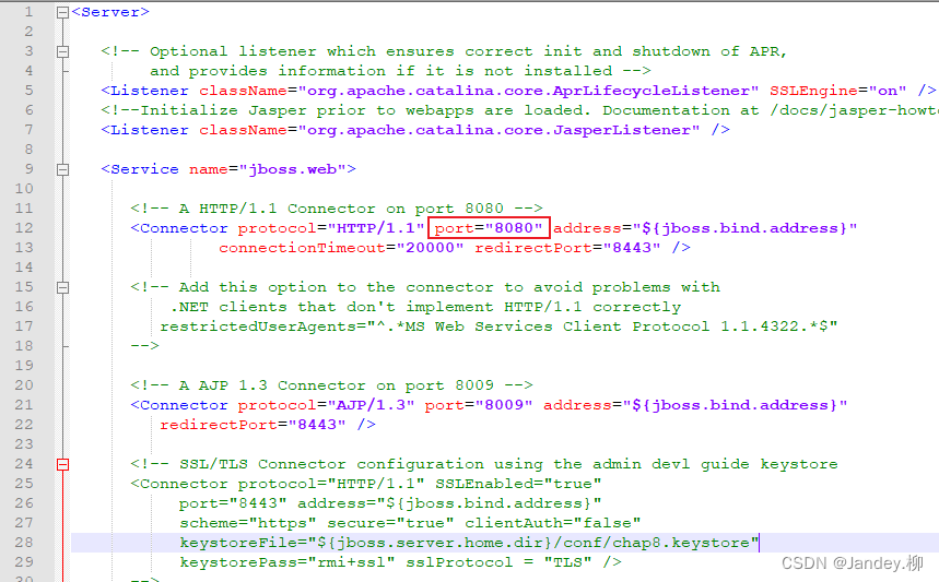 JBoss5修改8080端口