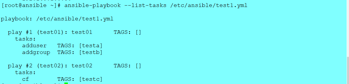 Ansible playbook BK 