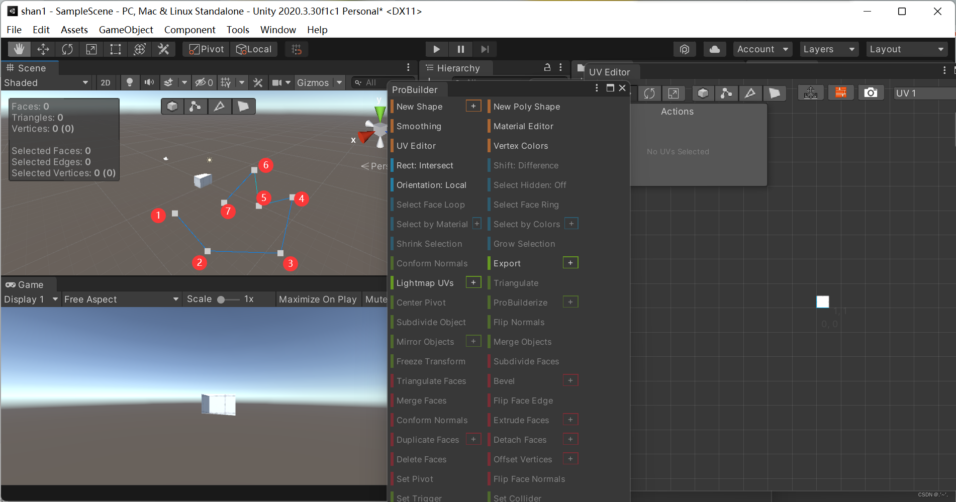 Unity3d 内置建模工具ProBuilder安装和基本使用_unity銝要ew poly shape-CSDN博客