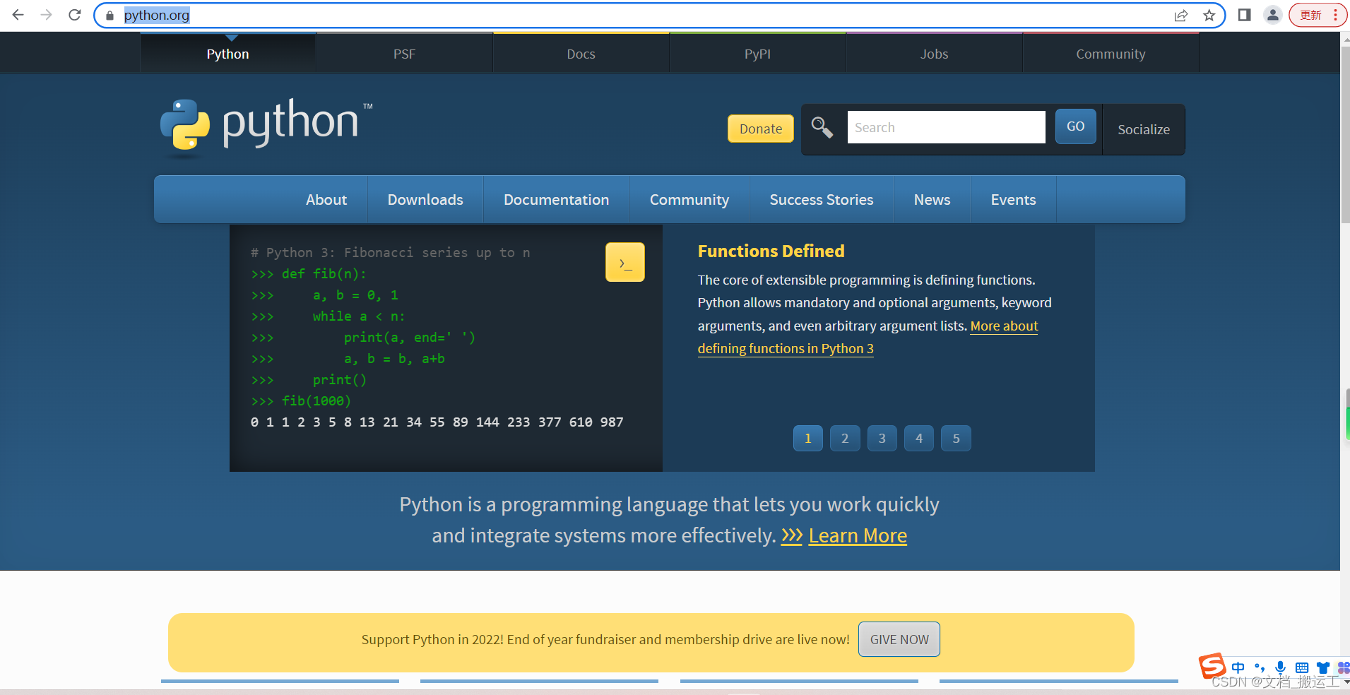 Python official website