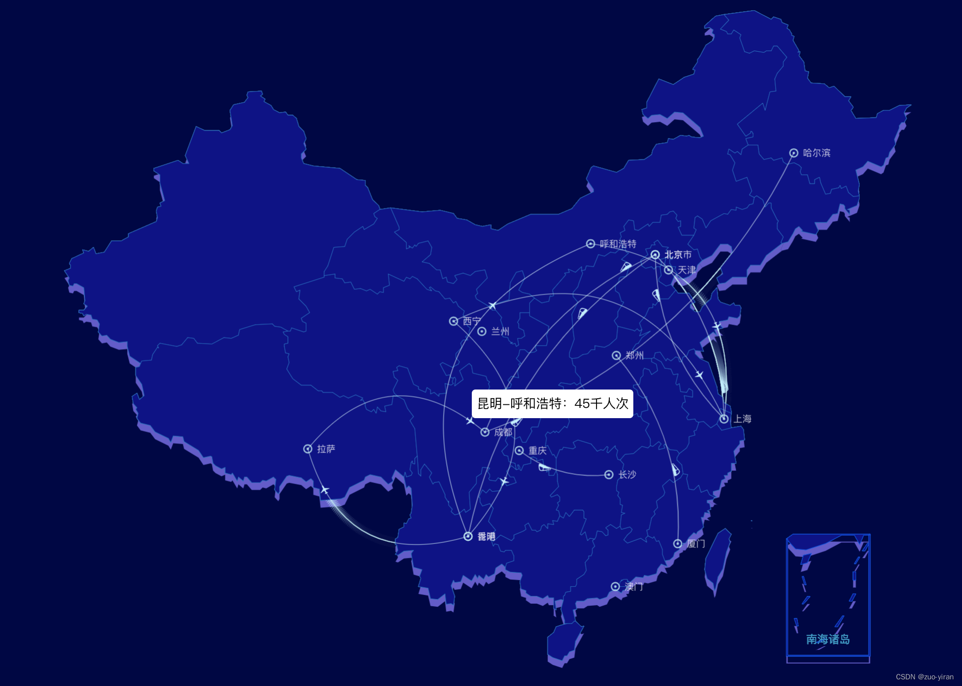 vue echarts实现多轨迹图展示