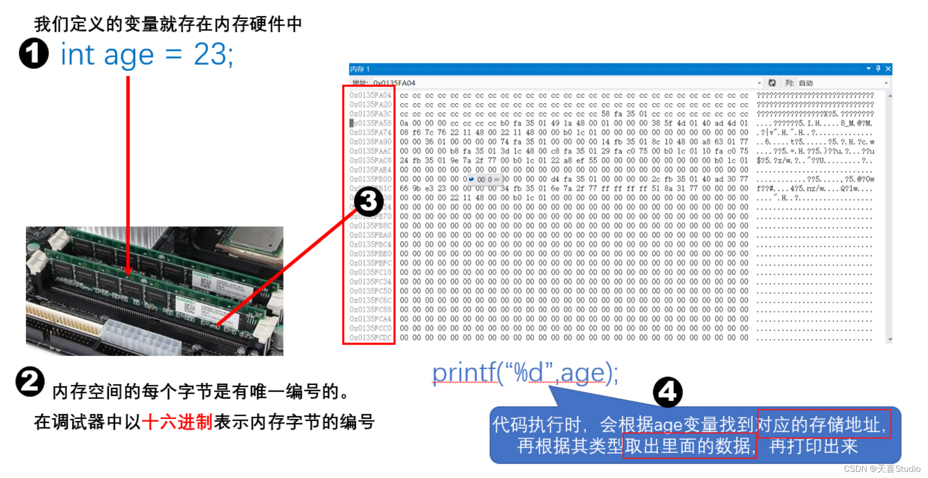 c语言—指针详解***内存地址***指针字节数***注意事项