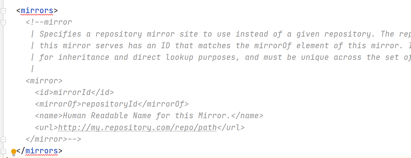 Duplicated tag ‘mirrors‘ (position START_TAG seenerred\r\n
