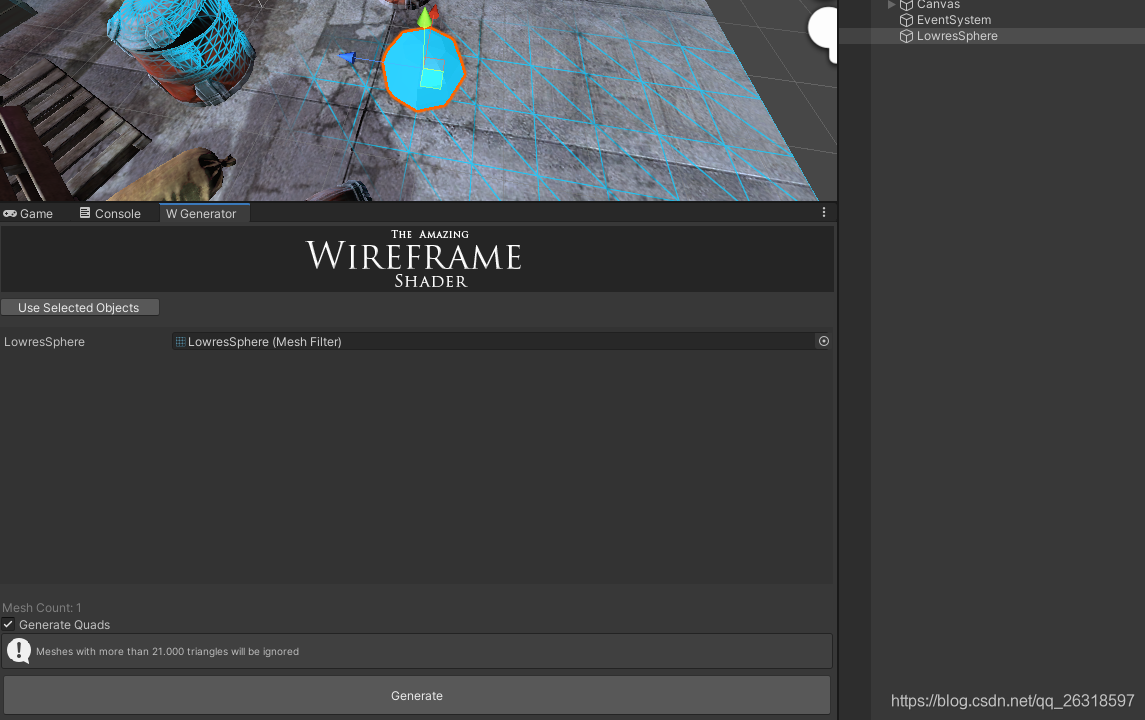 Unity Wireframe shader 线框材质使用教程_the amazing wireframe shader-CSDN博客