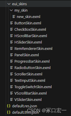 创建好自己的exml并放入resource文件夹下的eui_skins下