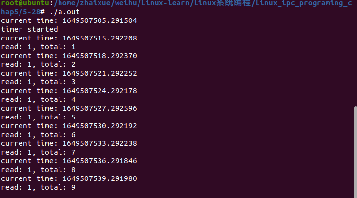 The use of Linux file descriptor notification timer: timerfd API ...