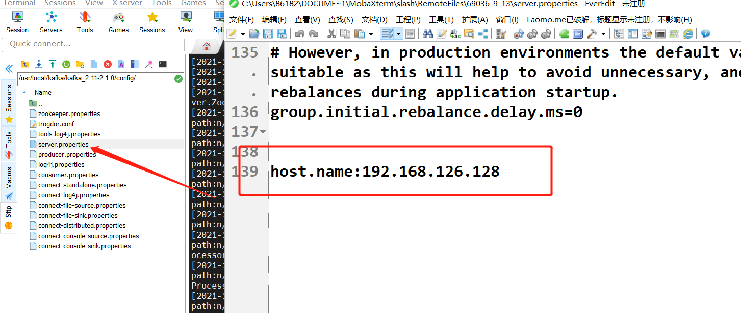 Kafka服务正常启动，但是消费者提示连接的是本地localhost,不能连接，