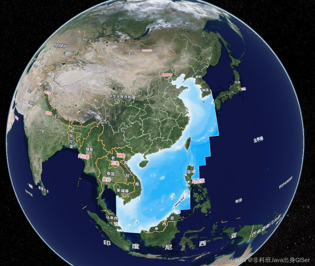 Cesium 叠加天地图-中国近海海洋等深面图层服务