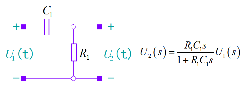 ▲ 图1.2 RC高通滤波器