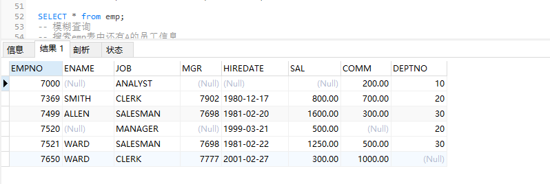 mysql009模糊查询like.是否为null