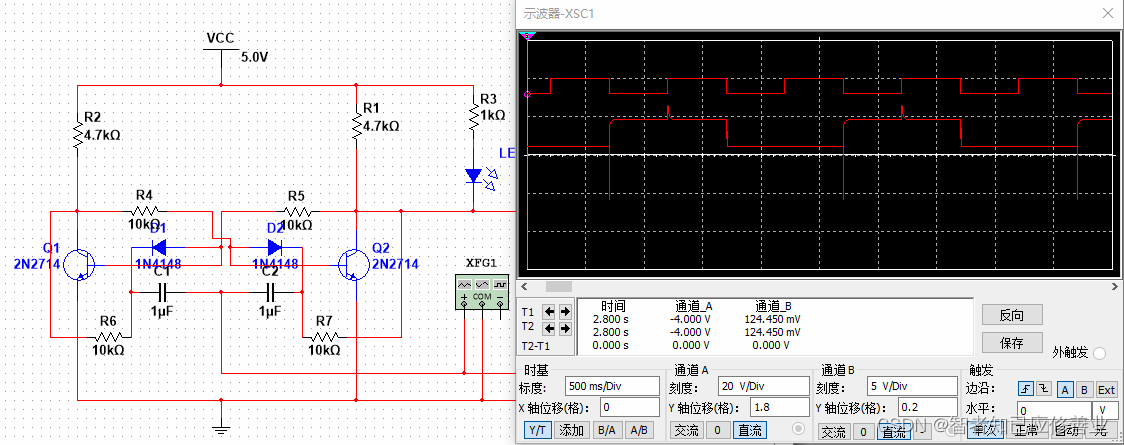 【三极管双稳态电路】2022-3-5
