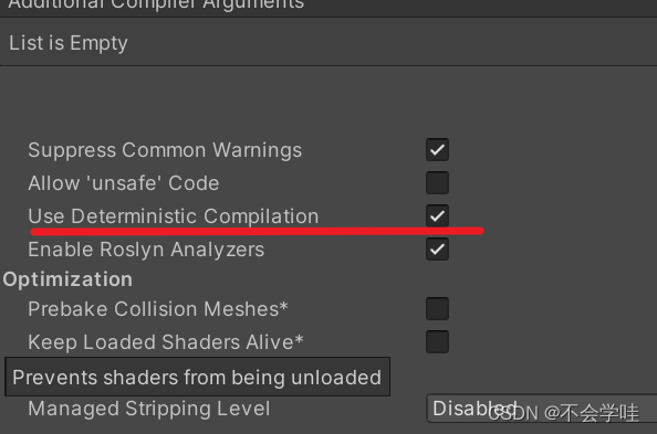 [Unity] Deterministic compilation failed. You can disable Deterministic builds in Player Settings Li