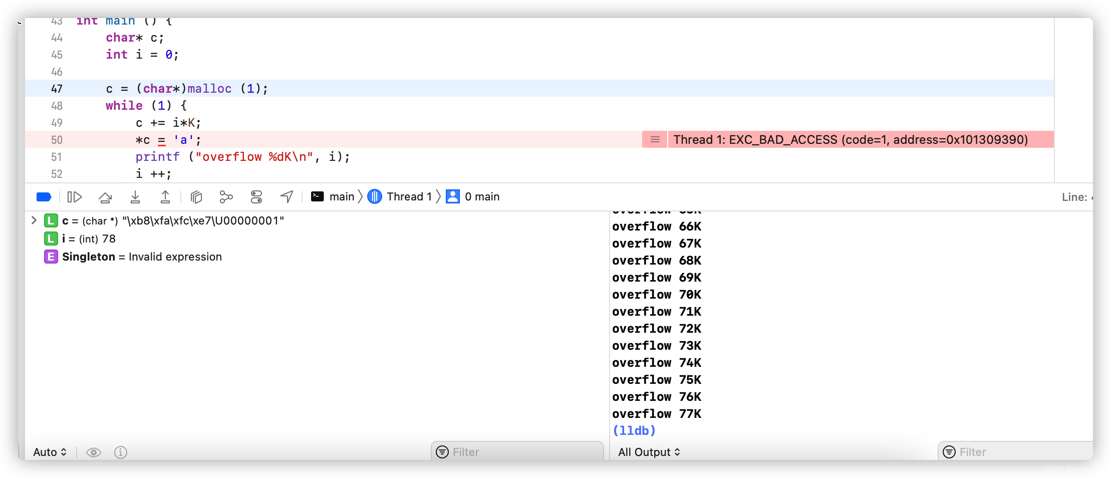 c++堆栈溢出