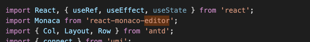 引入react-monaco-editor