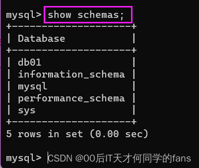 MySQL概述 -- 数据模型SQL简介DDL数据库操作