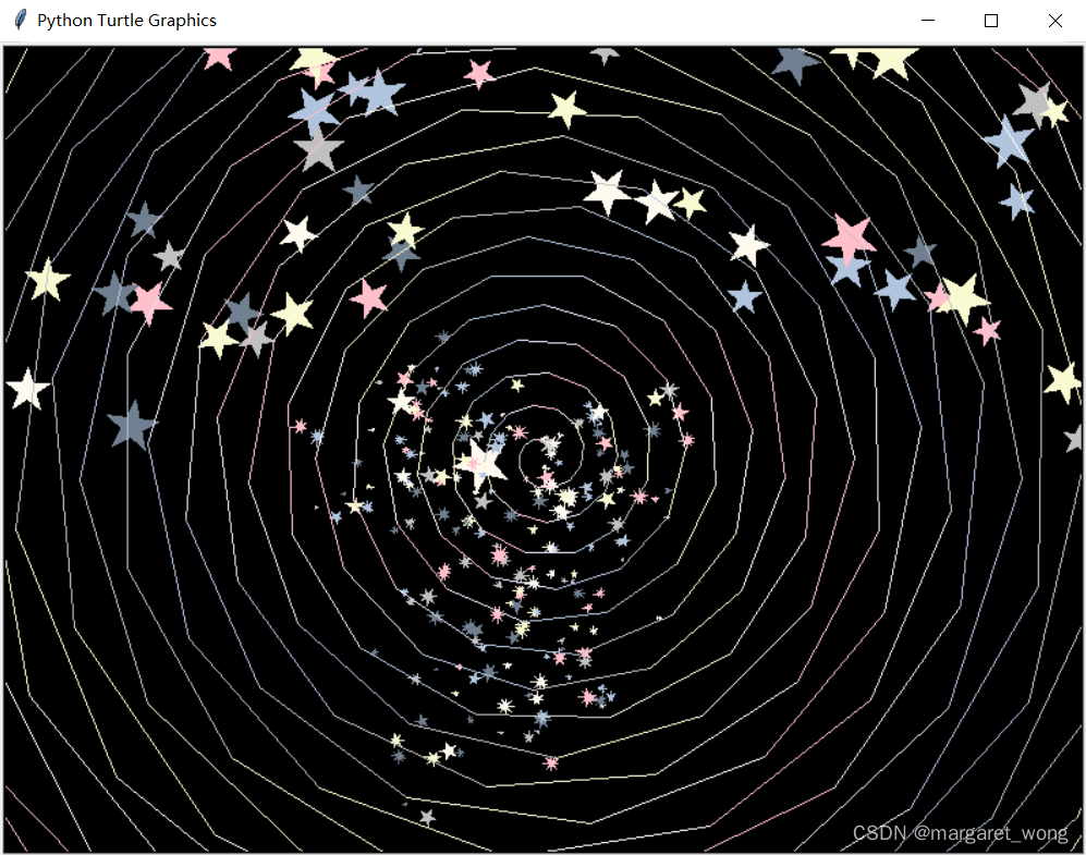 python turtle 画图:黑洞里的繁星(附源代码)