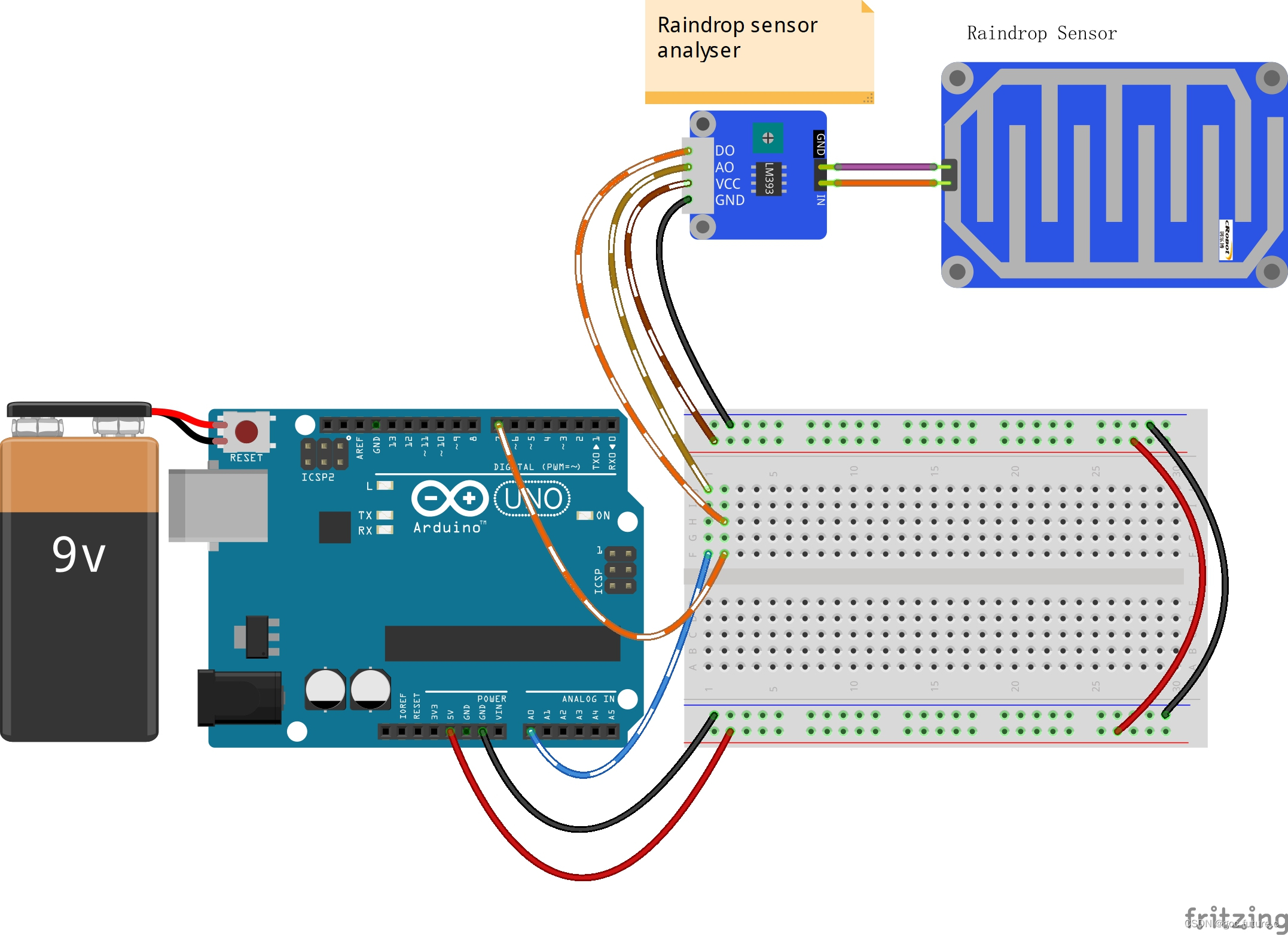arduino控制雨滴传感器