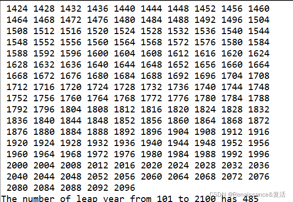 Java、显示闰年_java写1949年到2020年全部闰年-CSDN博客