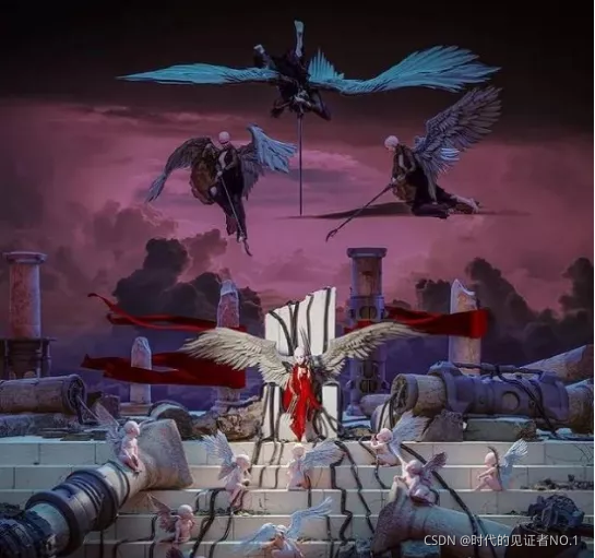 Grimes创作的WarNymph系列作品中的一幅