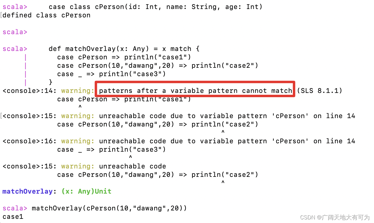 用一个例子告诉你 什么是scala中的模式匹配(match表达式)_scala matchCSDN博客