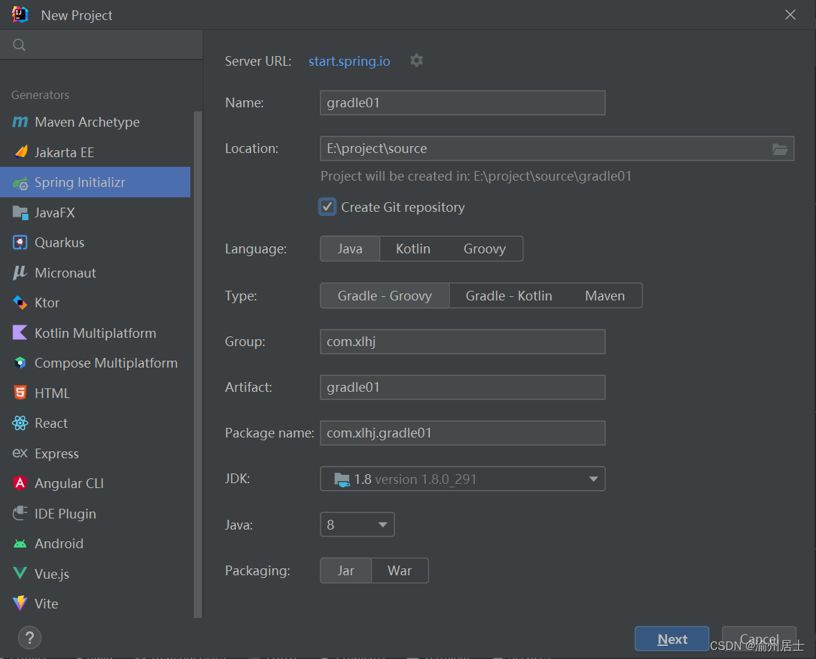 新建gradle01项目