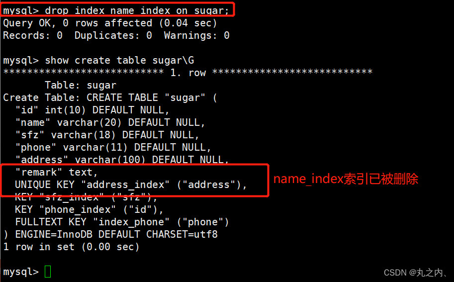 MySQL索引_sqlsugar splittable 创建索引CSDN博客