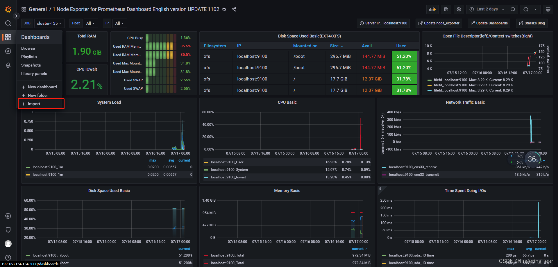 服务搭建篇(一) 搭建基于prometheus + node_exporter + grafana + Alertmanager 的监控报警