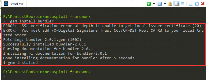 gem install bundler SSL证书错误 解决办法