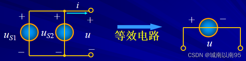 理想电压源并联