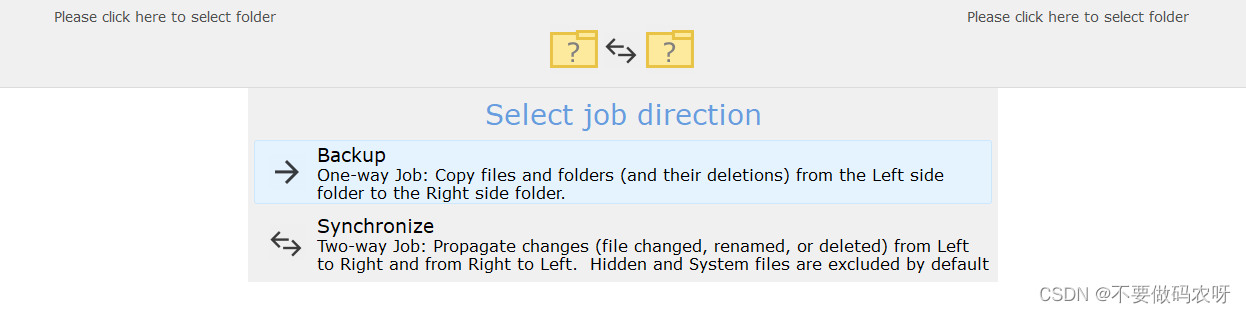 select job direction